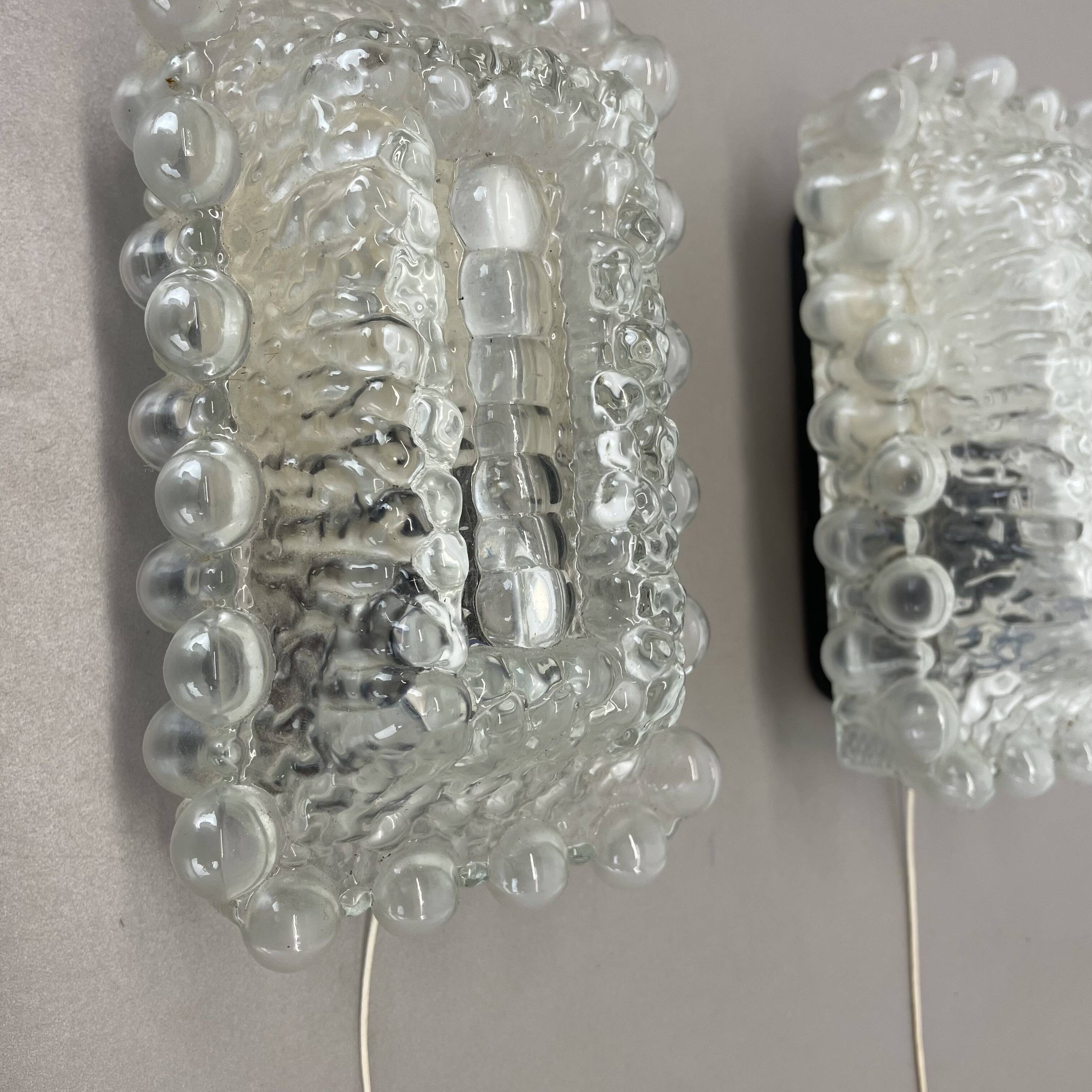 Set of Two "BUBBLE" Tynell Style Glass Wall Light Sconces, Germany, 1970s
