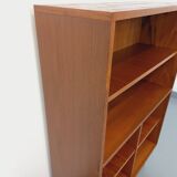 Modular vintage shelf bookcase in modern Scandinavian style in teak