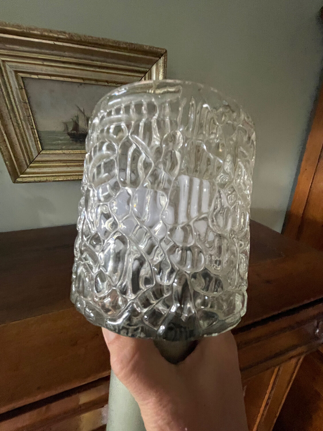 suspension en verre des années 60-70