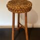 Raffia bar stool braided 1960
