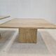 Ensemble de 3 tables basses ou d'appoint en travertin, Italie, 1980s