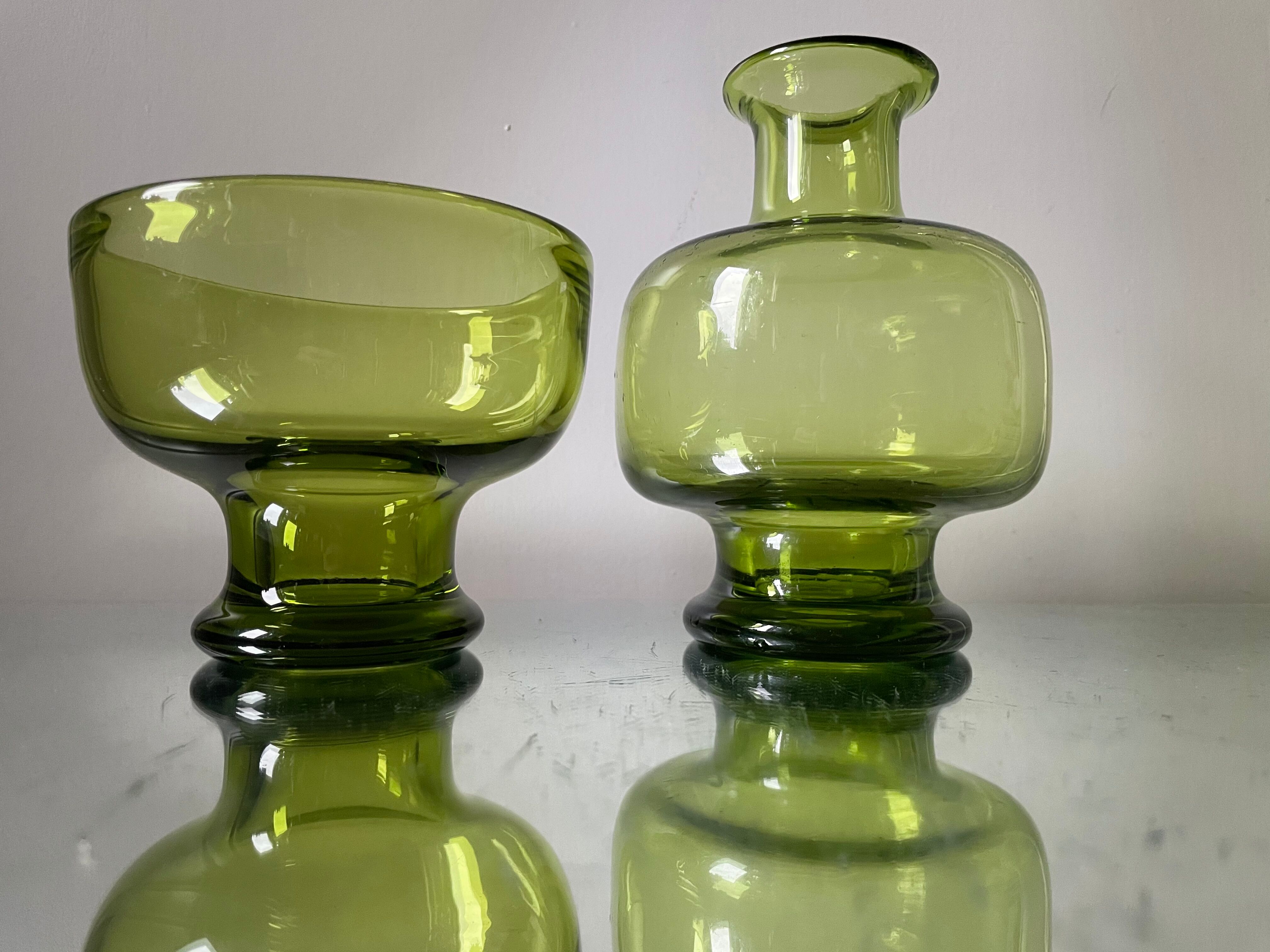 Pair of 1960’s danish glass by Per Lutken