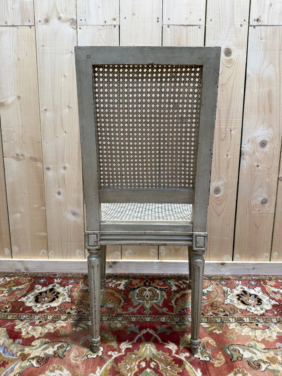 Set of 6 Louis XVI caned wood chairs with a refreshed finish.