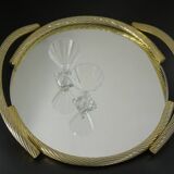 Gilded Rope Serving Tray, French Mirror Tray, Drinks Tray