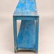 Old patinated blue wooden workbench – Workshop console