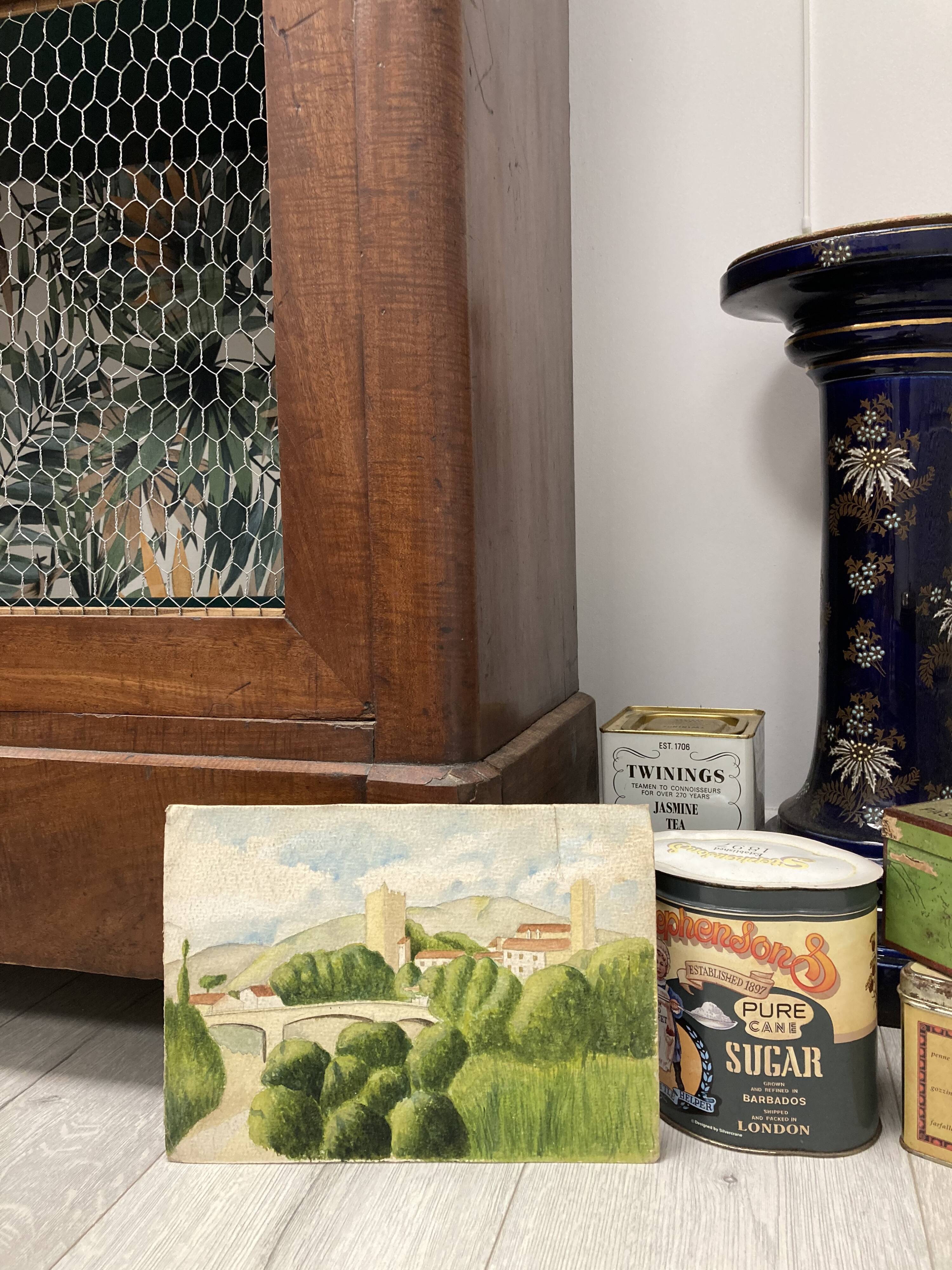 Watercolor seaside landscape recto/verso