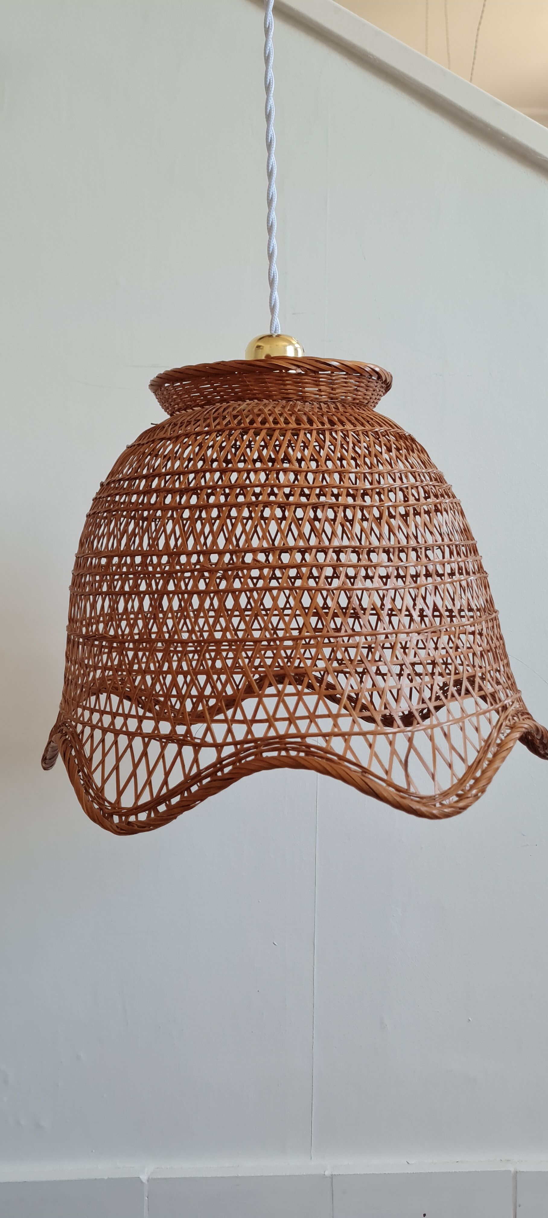 Vintage wicker pendant lamp