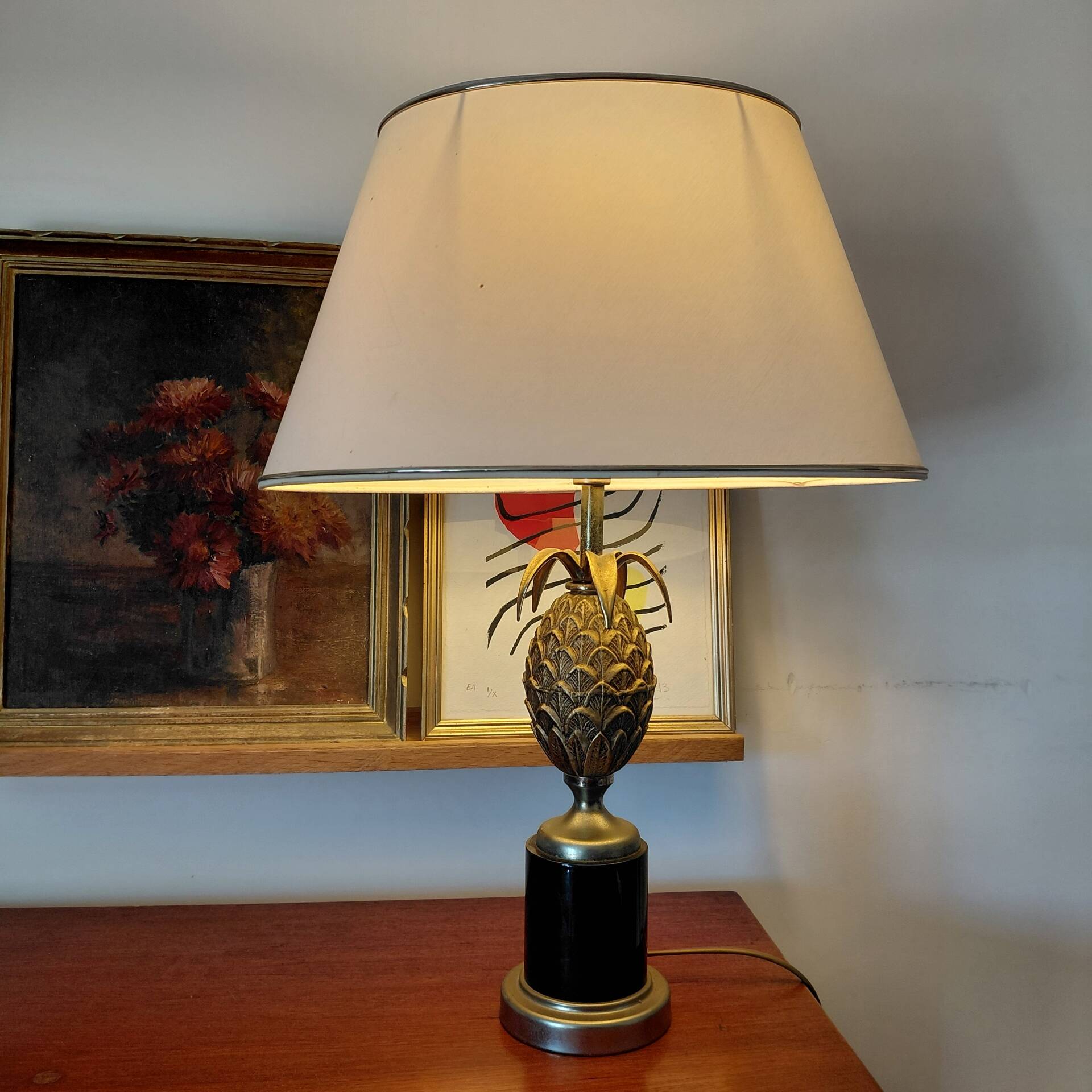 Vintage brass pineapple lamp in the Maison Jansen style – 1970s
