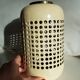 Photophore lanterne arrondie en métal beige