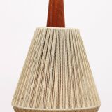 Vintage hanging lamp with two shades and teak, 1960s Sweden