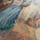 Orientalist Africanist painting "Market scene" Pastel mid 20th century