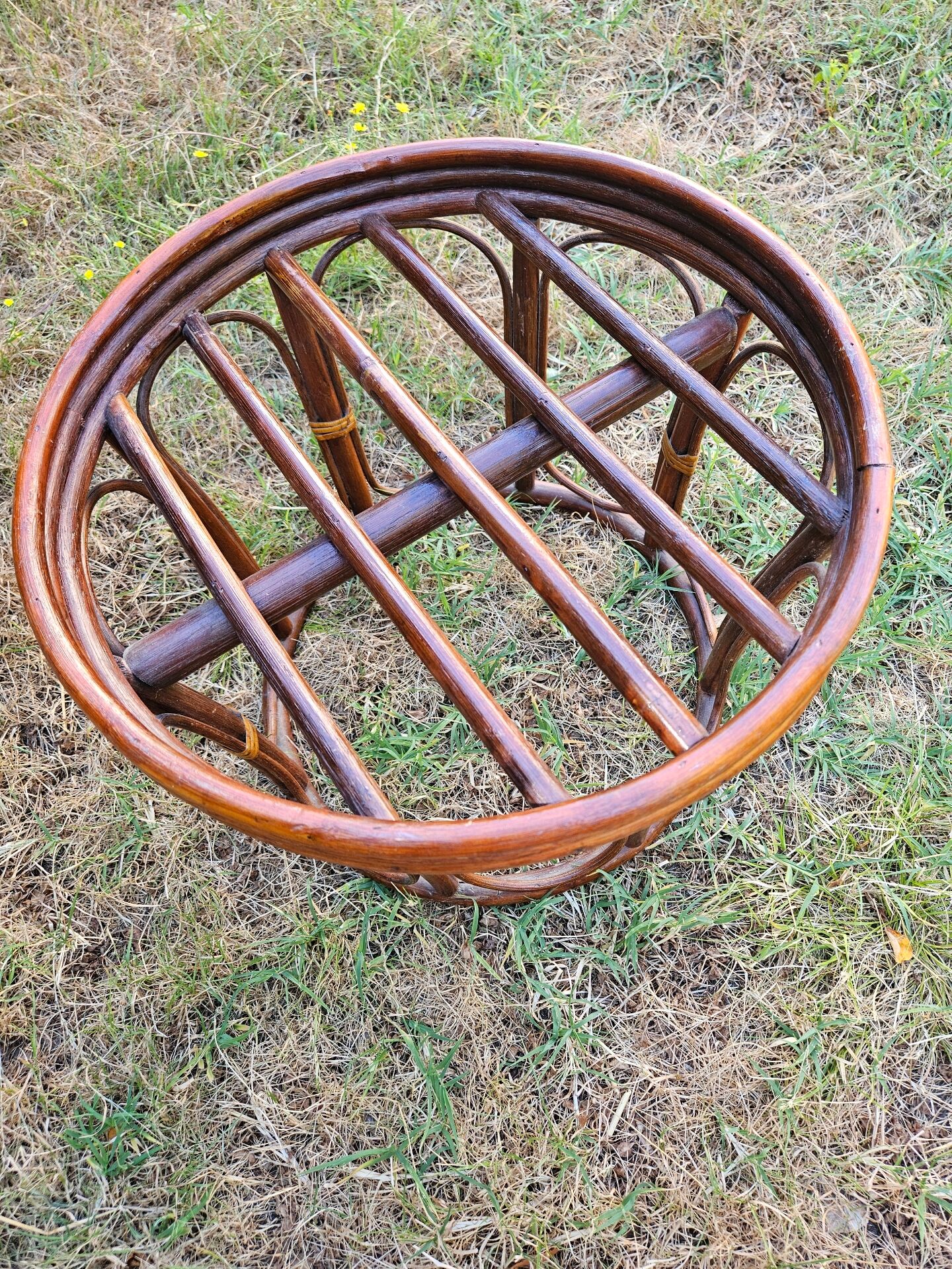 Bamboo and wicker stool: 80's
