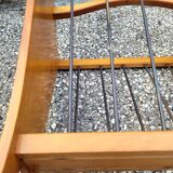 Porte-revues bois et laiton 50-60 style scandinave