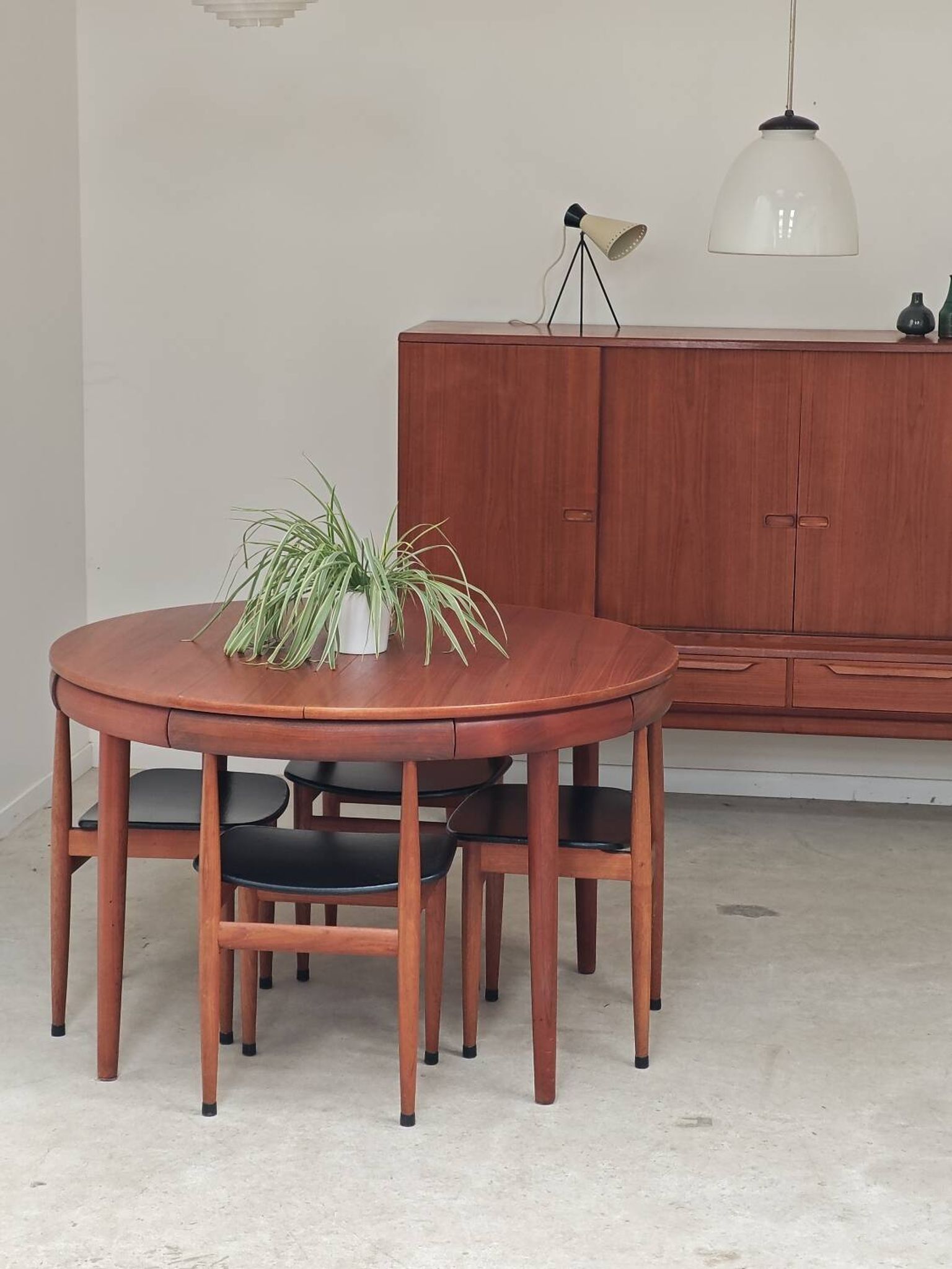 Table de repas et 4 chaises par Hans Olsen pour Frem Rojle  Danemark