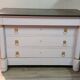 Empire Commode 19th Century - Couture Redesign "Marshmallow" & Gold Leaf