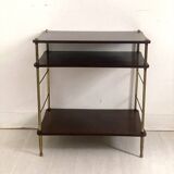 Table d'appoint en acajou et laiton, 50's