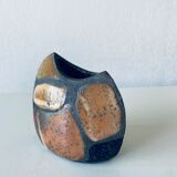 Enamelled ceramic lens vase