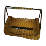 Plateau forme panier en scoubidou et fer forge