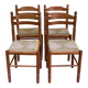 4 kitchen chairs in light solid wood and straw