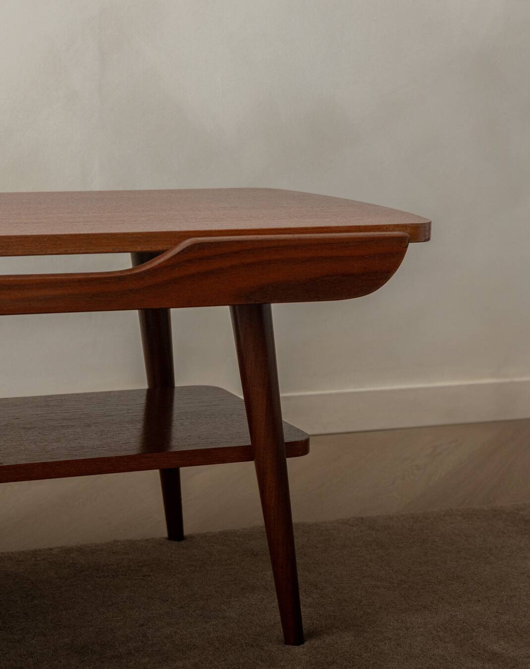 Vintage Teak Coffee Table Louis van Teeffelen Attributed Reversible Top