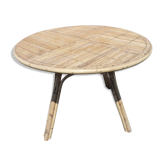 Roundtable in rattan marquetterie