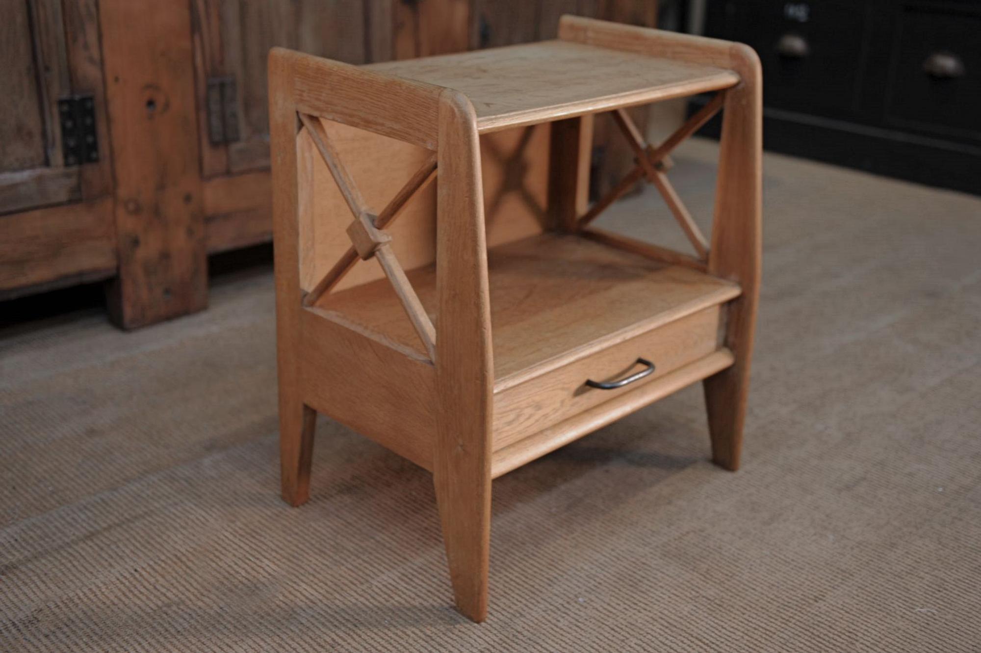 1950 vintage oak bedside table