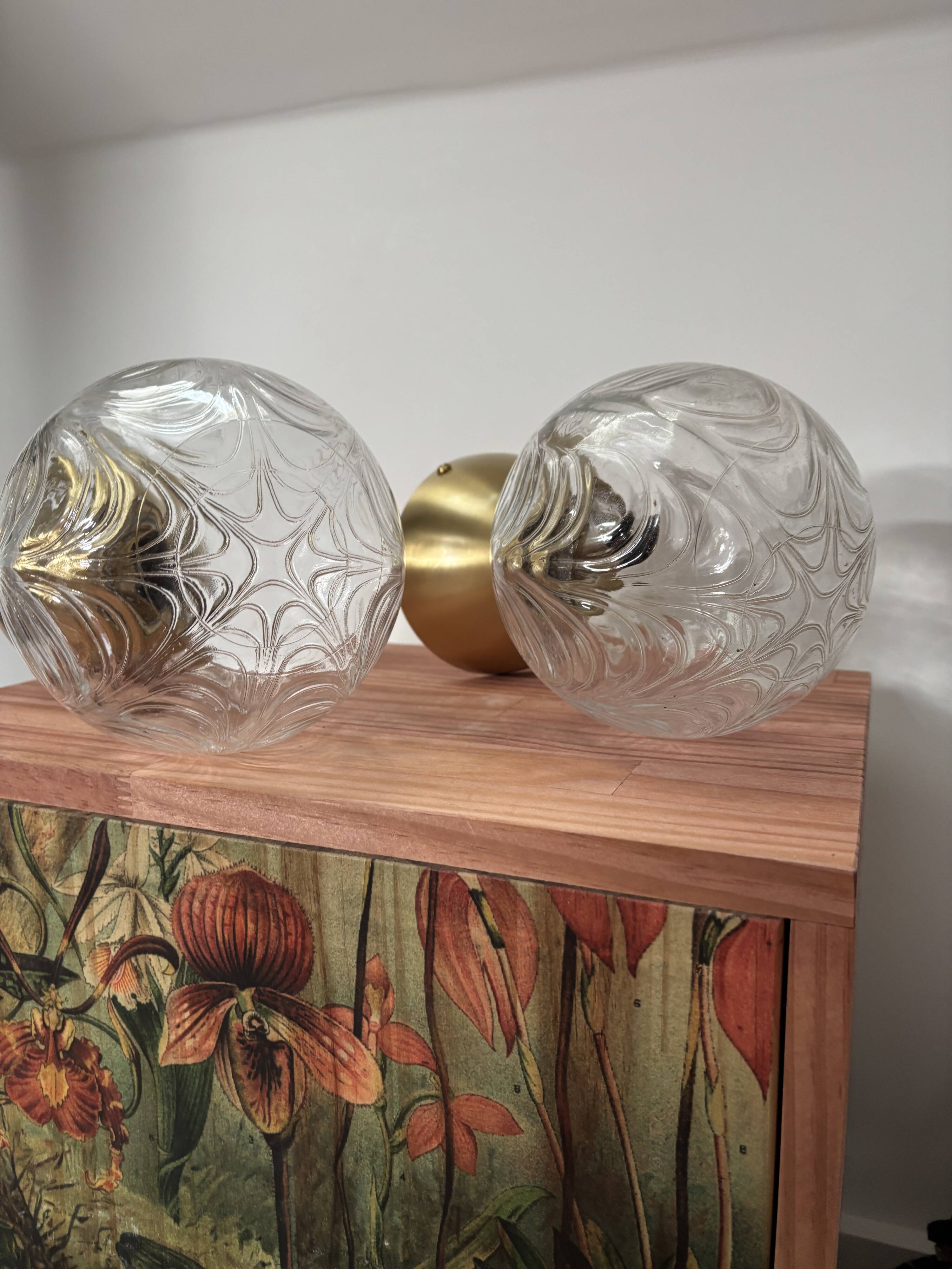 Pair of wall or ceiling lights - balls