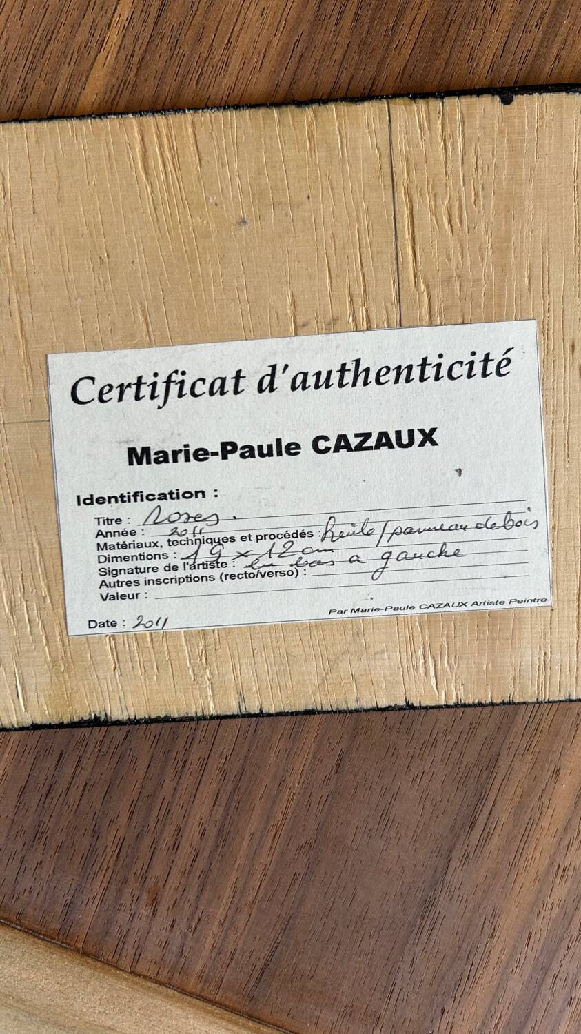 Small oil on panel Flowers