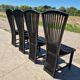 Set 4 postmodern black lacquer dining chairs 1980s
