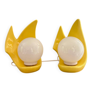Paire de lampes pop jaune