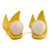 Paire de lampes POP jaune vif - 1980.
