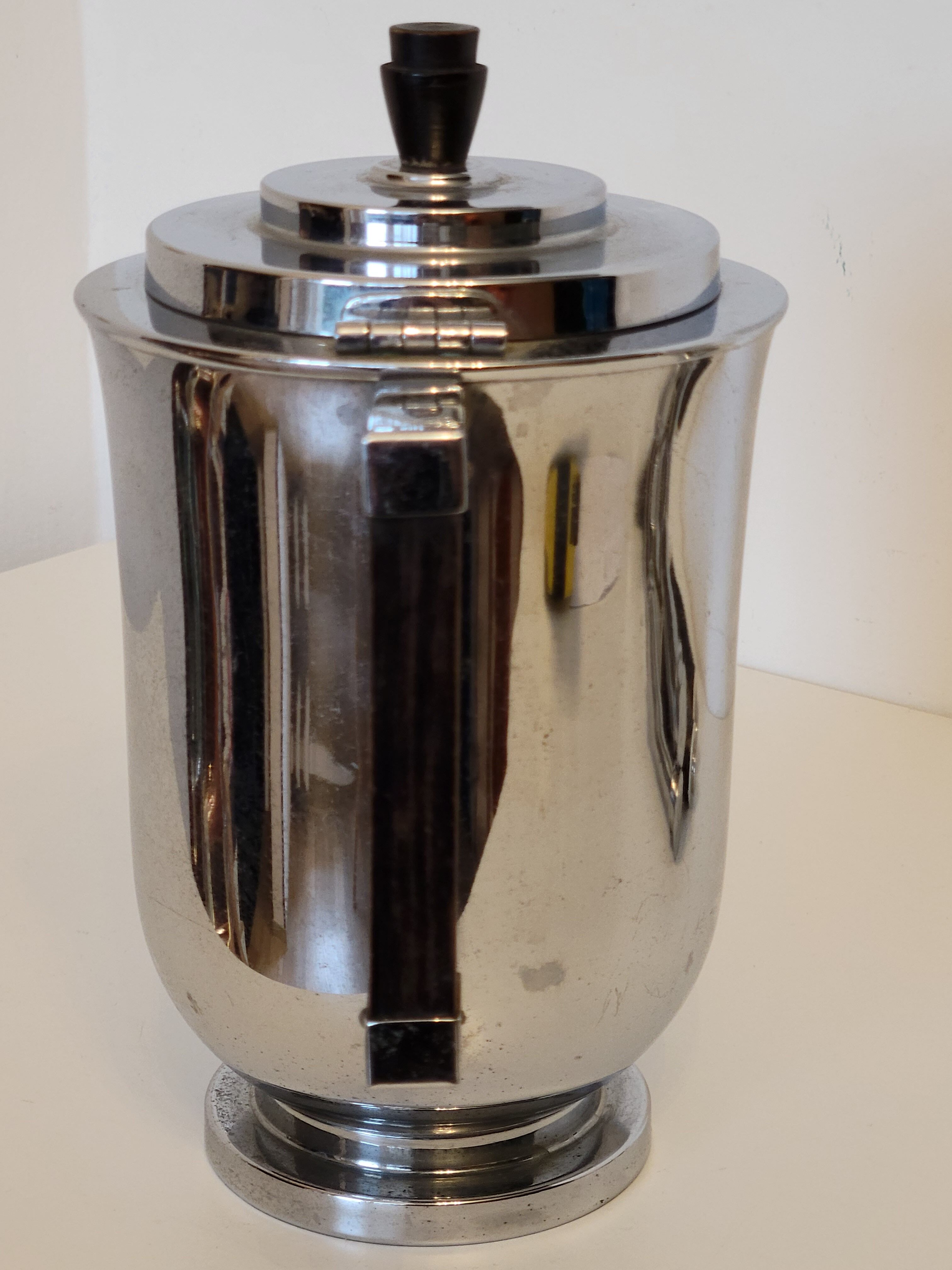 Old tea maker art deco metal and wood