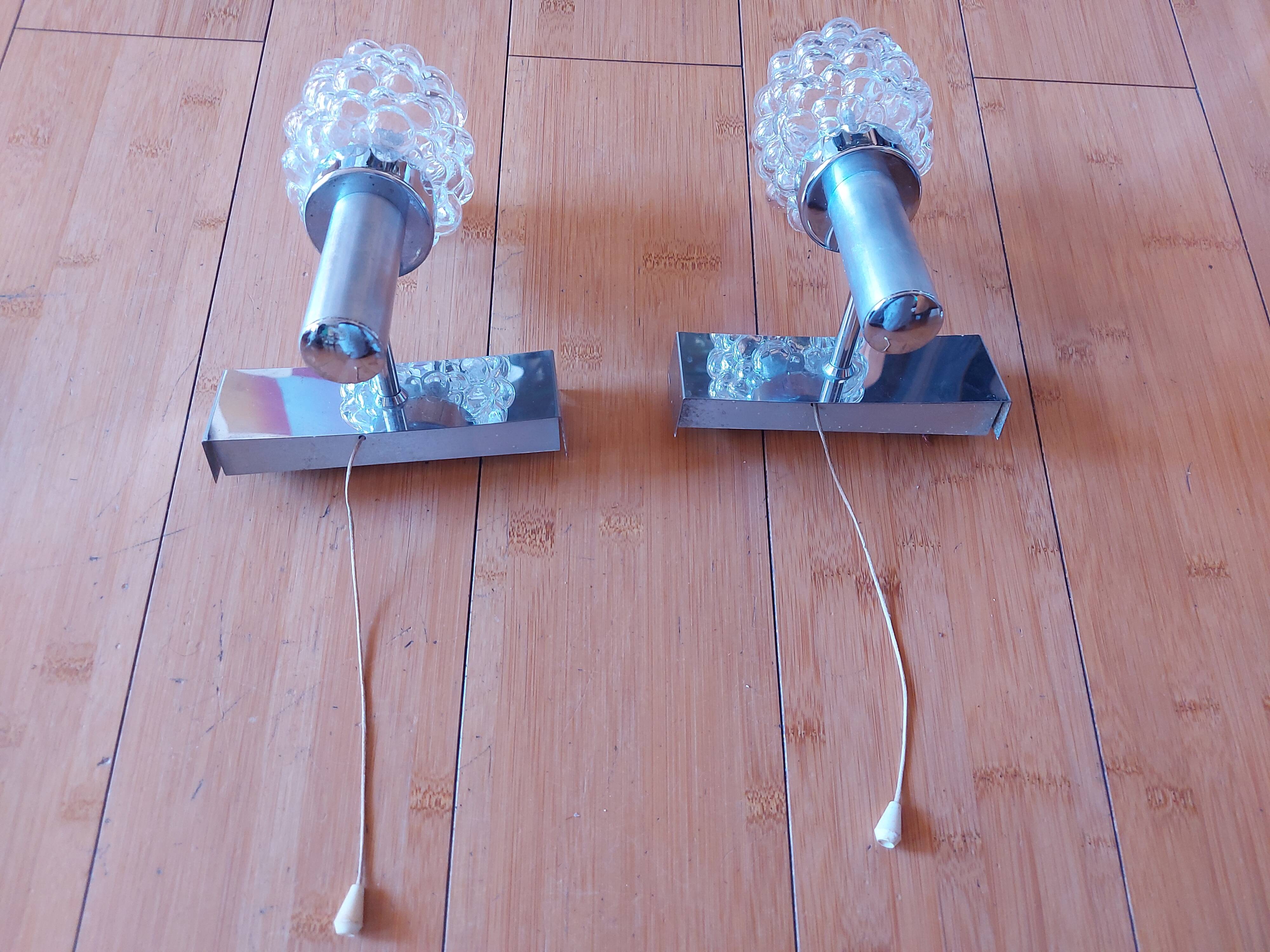Pair of vintage 70's wall lights