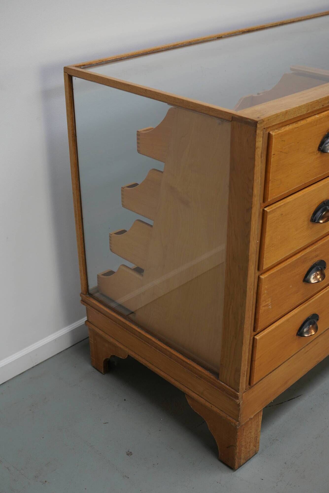 Antique Shop Counter in English Beech, circa 1920-1930
