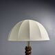 Midcentury brutalist wood turned mushroom table lamp, Charles Dudouyt style