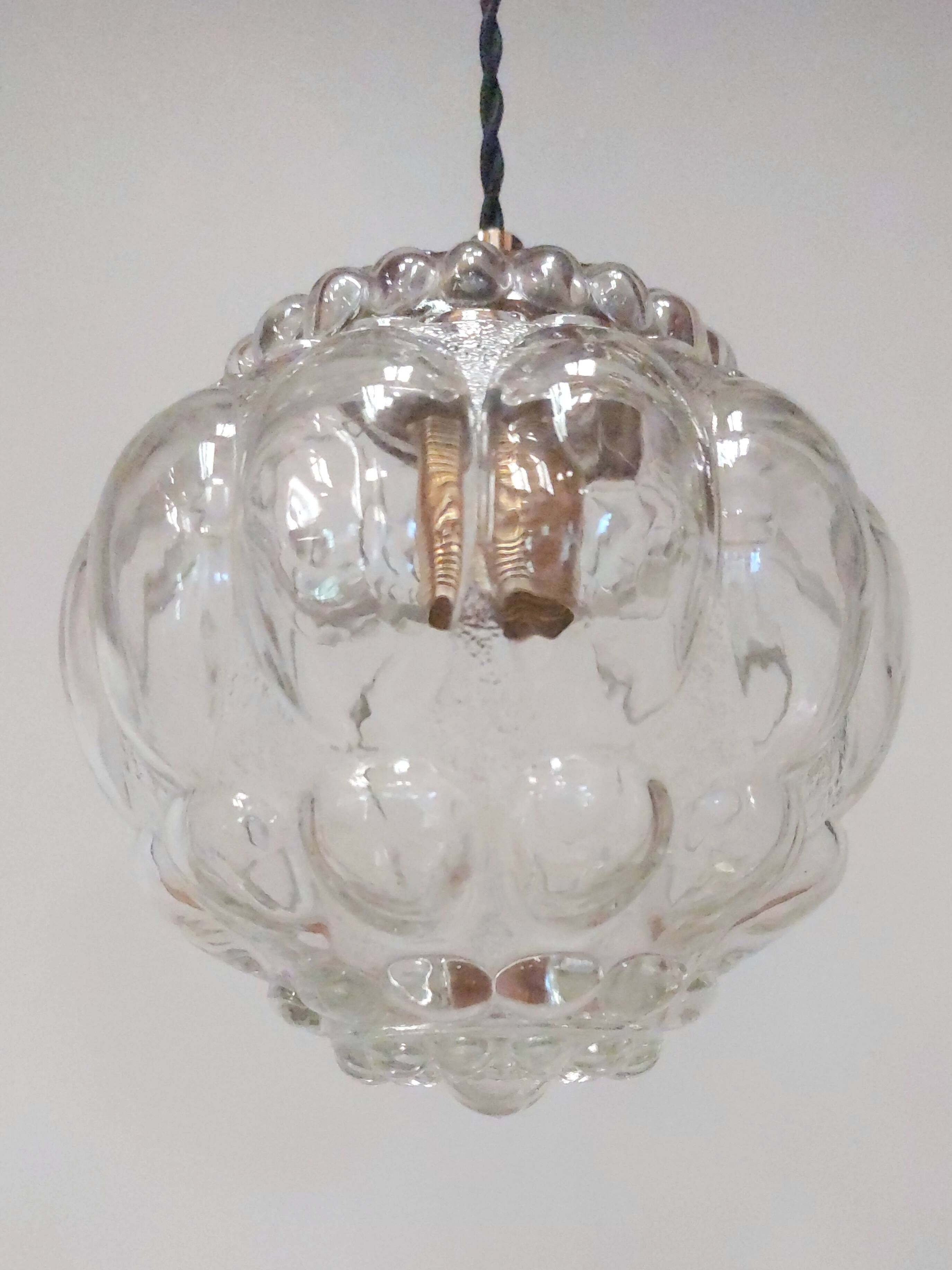 Vintage transparent bubble glass suspension globe
