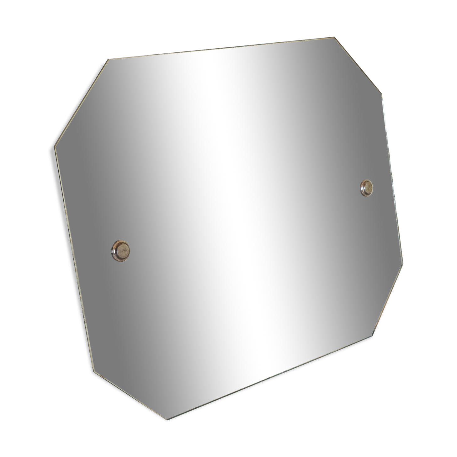 Octagonal antique beveled wall mirror