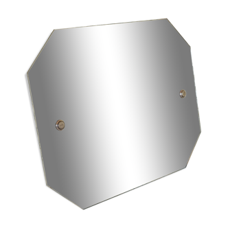 Octagonal antique beveled wall mirror