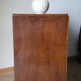 Low cabinet with compass feet, vintage oak