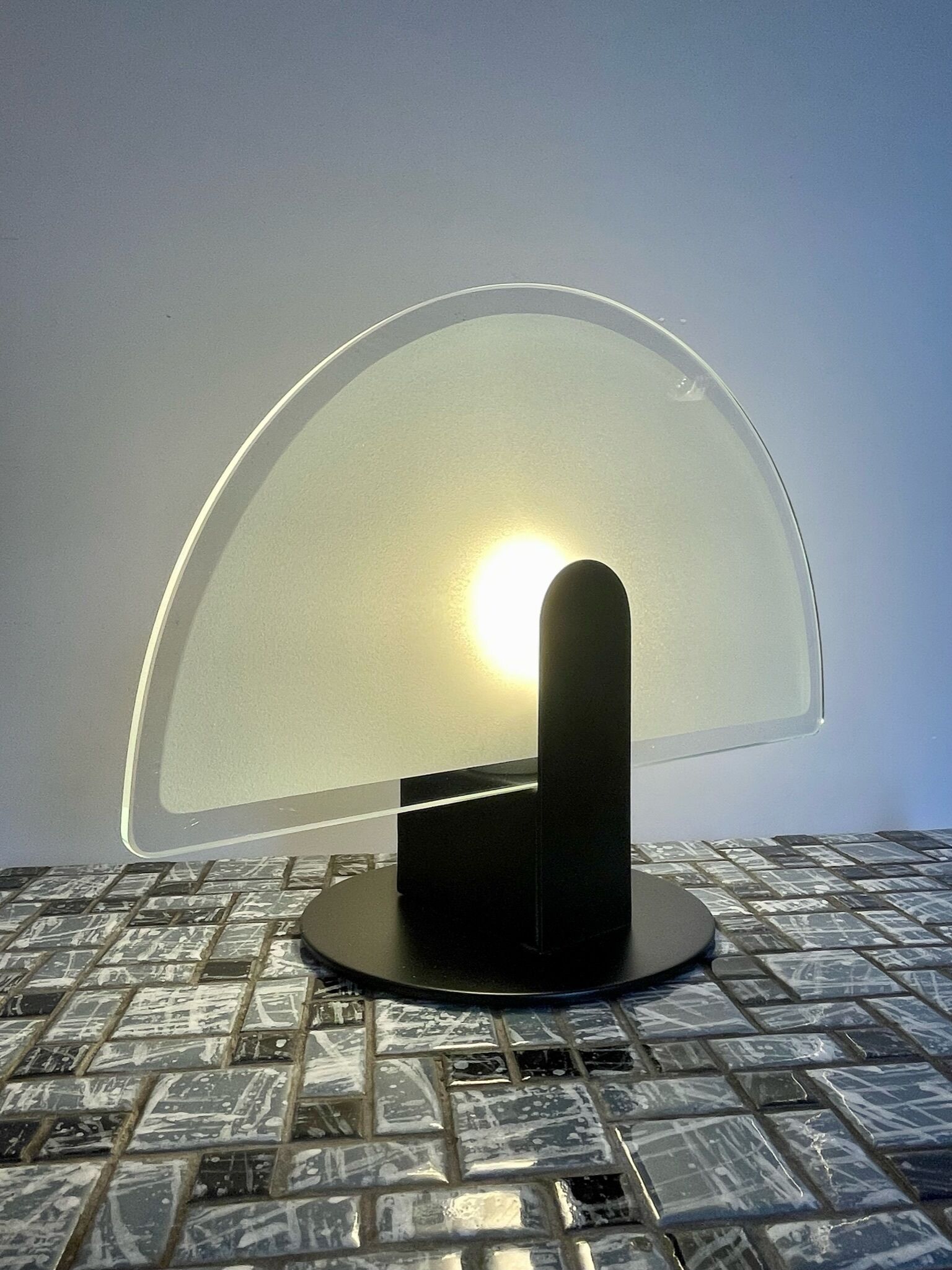 Black and smoked frosted mood lamp