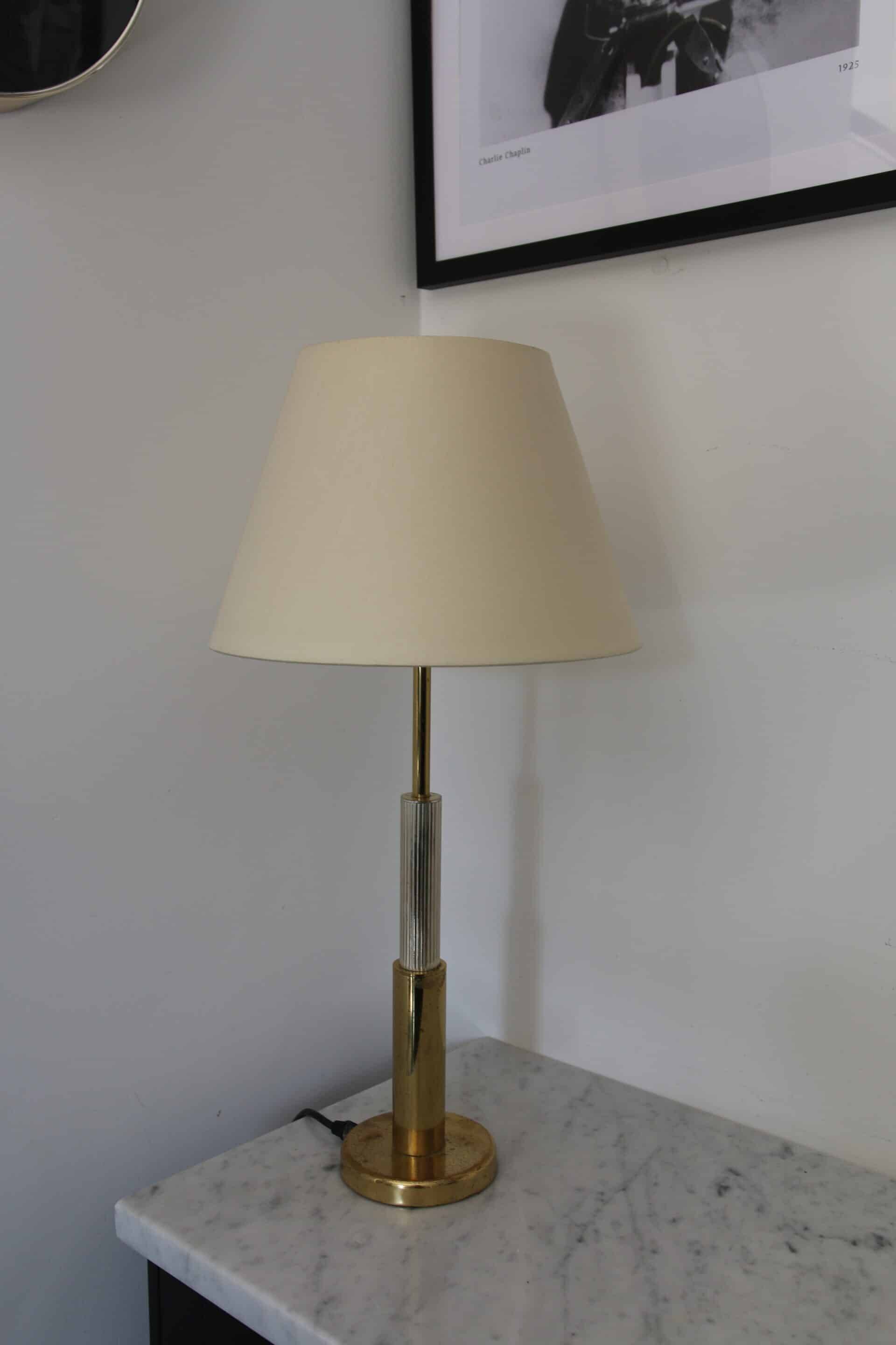 Vintage brass lamp, Deknudt, 1970s-80s