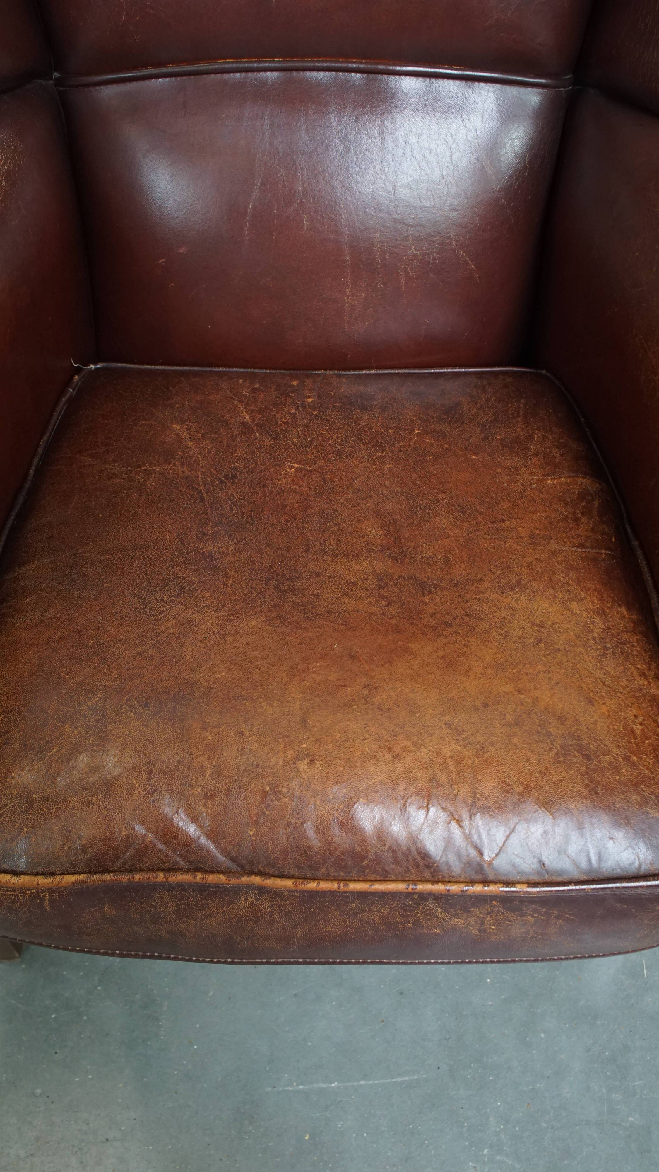 Sheepskin Leather Wingback Chair