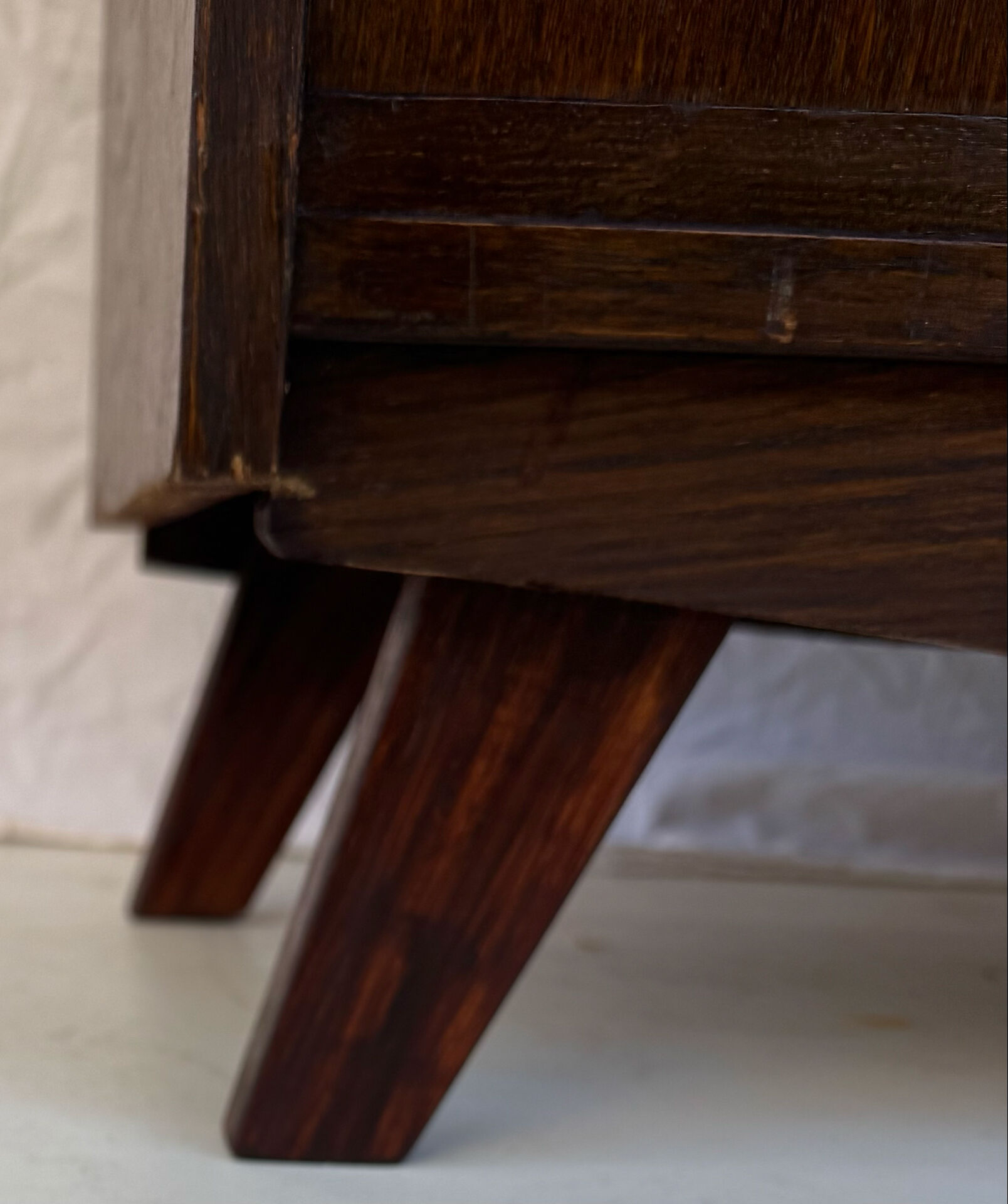 Vintage shoe cabinet with tapered legs