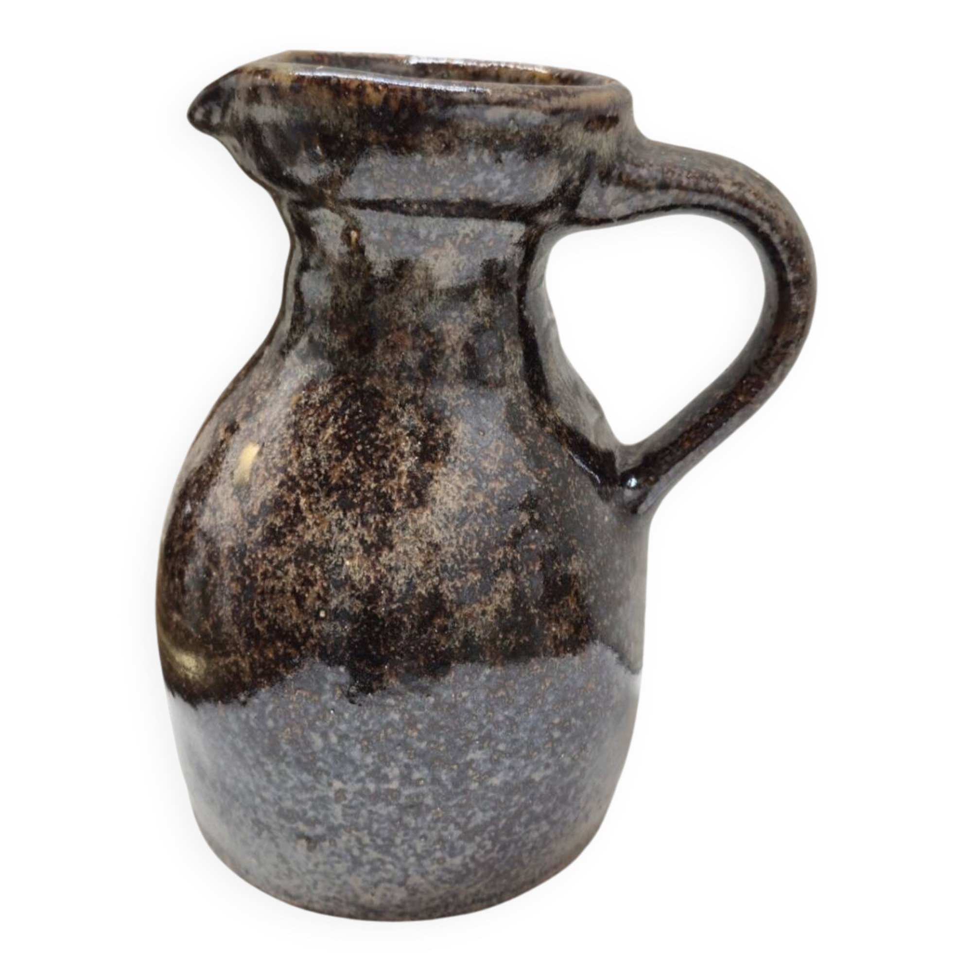 Pichet grès.de Puisaye vernissé brun