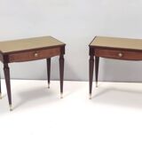 Pair of Beech and Ebonized Walnut Nightstands Attr. to Paolo Buffa, Italy