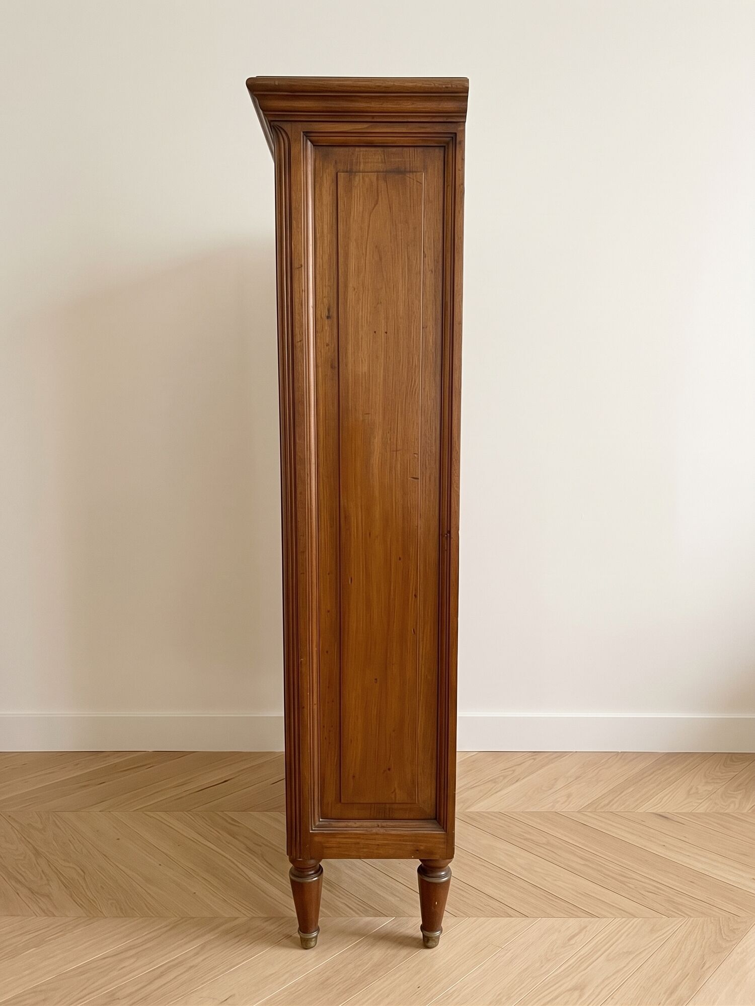 Small antique wooden glass-fronted bookcase