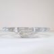 Midcentury Set of 3 Vases and Plate in Clear Crystal Glass Orrefors Sweden 1950