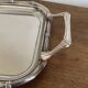 Silver-plated faux bamboo tray USA 1970 Hollywood Regency