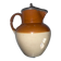 Old brown and beige Langley Mill 19th century pitcher with its pewter lid