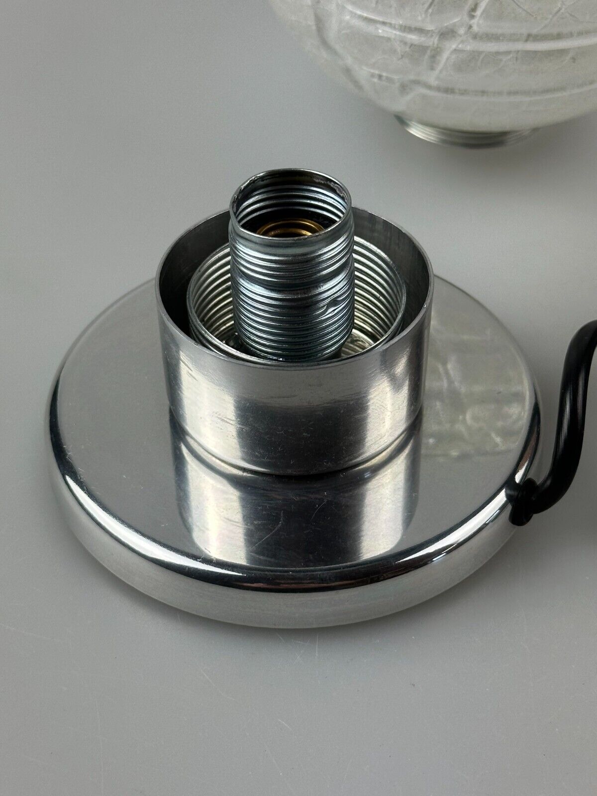 60s 70s table lamp bedside lamp chrome Doria glass space age design